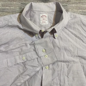 Brooks Brothers Button Down Shirt Size 16.5-2/3 Purple Mens Regular Fit Non Iron - Picture 1 of 5