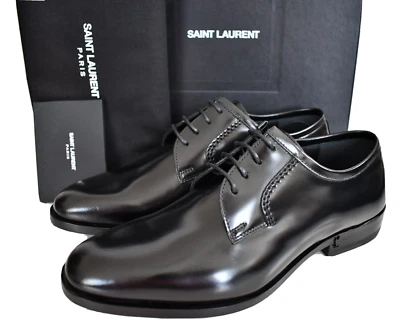 🆕️ Zapatos para mujer SAINT LAURENT MONTAIGNE 25 DERBY de cuero negro EUR-39 US-9 Foto 1 de 4