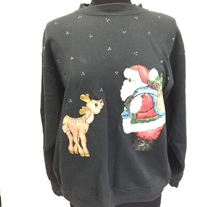 Tultex Women's Black Ugly Christmas Sweater Size Large - Picture 1 of 4