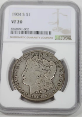 1904-S Morgan Dollar : NGC VF20 - Image 1 of 4