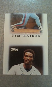 Tim Raines Harold Reynolds Mariners 1988 Topps League Ldrs MINI Miscut RARE ODD