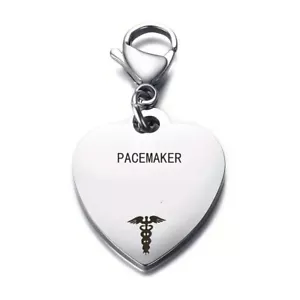 Ciondolo Cuore Pacemaker Medical Alert Portachiavi Acciaio Inox Artiglio Aragosta - Foto 1 di 6