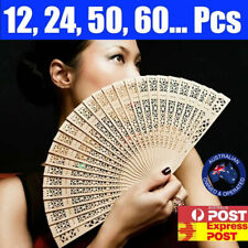  12 to 48 Chinese Hand Folding Wooden Wood Hand Fans NEW