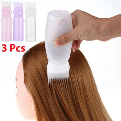 3Pcs Dyeing Shampoo Bottle Oil Comb Hair Tools Hair Dye Applicator Brush Bottle∂ - Image 1 of 4