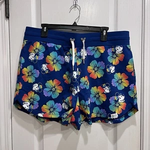Disney Aulani Resort Blue Rainbow Floral Minnie Mouse Shorts XL - Picture 1 of 9