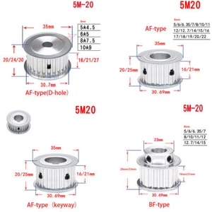 Puleggia di temporizzazione 5M-20T foro ruota sincrono 5 mm-20 mm per stampante 3D Reprap CNC - Foto 1 di 8