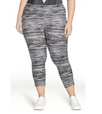 Leggings Capri Terra and Sky cinza corante espacial cintura alta 1X (16W-18W) nova com etiquetas - Imagem 1 de 4