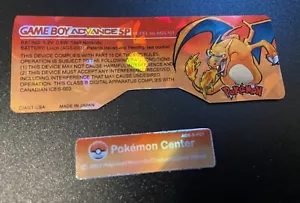 Nintendo Game Boy Advance GBA SP Custom Holo Pokémon Charizard Label Sticker Set - Picture 1 of 1