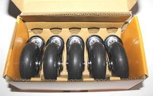 5 USED Lifelong 3" Office Chair Wheels Scratch Free Silent Stud OD 7/16" 7/8" L - Picture 1 of 7