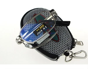 Men Metal Compact Folding Reading Glasses with Zip Case Strengths +1.00 to +4.00 - Picture 1 of 5