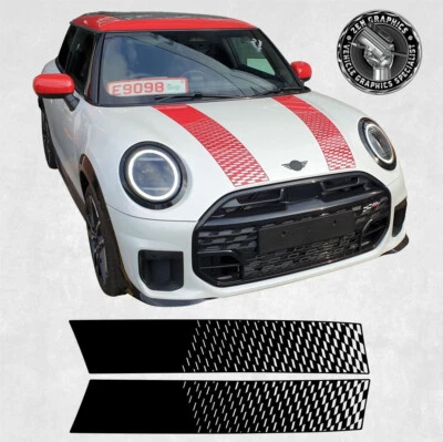 Strisce cofano / cappuccio per Mini F66 / F65 Cooper S JCW adesivi decalcomanie vinile - Immagine 1 di 4
