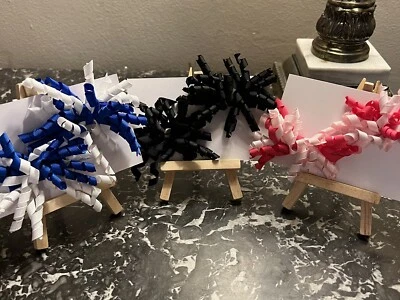 Kid Girls Lot Of Korker Hair Clip Bows Royal Blue & White, Black, Hot Pink! - Image 1 of 3