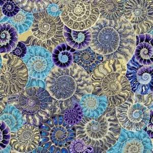 Free Spirit - Kaffe Fassett Collective August 2024 - Ammonites - Blue, BTY - Picture 1 of 8