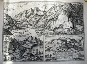 Antique map, Braun & Hogenberg, Oeniponticae … / Schlosberg / Monument Caroli V - Picture 1 of 1