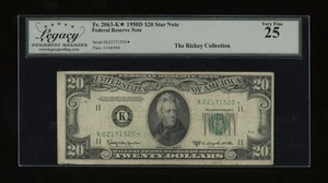 DBR 1950-D $20 FRN Dallas STAR Fr. 2063-K* Legacy 25 Serial K02171520* - Picture 1 of 2
