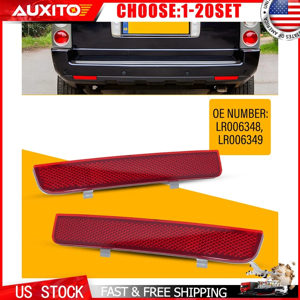 Reflector de parachoques trasero apto para Range Rover L322 2003-2012 OE LR006348 349 2-20X Foto 1 de 4