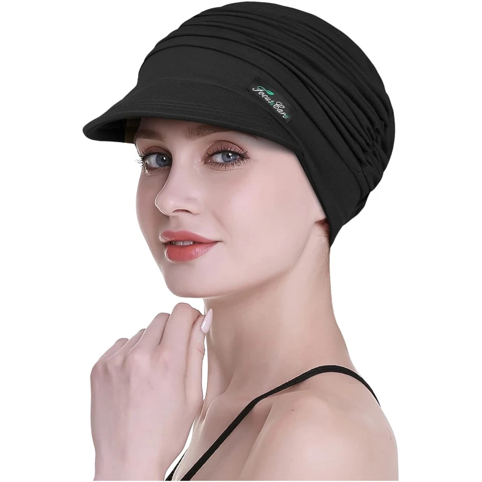 Vollständige Kopfbedeckung: Eleganter Chemo-Schal für Frauen aus Bambus, Schwarz - Bild 1 von 1