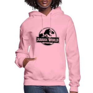 Jurassic World Classic Logo In Black Women's Hoodie - Picture 1 of 13