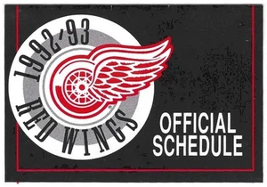 ¡Horario de hockey de la NHL 1992-93 Detroit Red Wings!!! Miller - Imagen 1 de 2