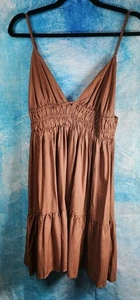 Nuevo Aeropostale Vestido Solero Marrón con Tirantes Boho Mediano Nuevo con Etiquetas - Imagen 1 de 6