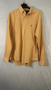 Vintage Ralph Lauren Shirt Men's Large Orange Custom Fit Y2K Button Up - Picture 1 of 11