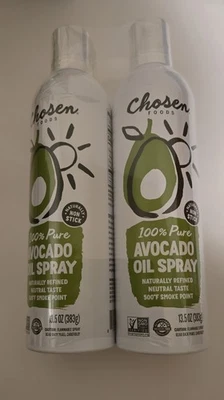 Spray de aceite de aguacate 100 % puro Chosen Foods, paquete de 2 apto para dieta cetogénica de 13,5 oz cada uno Foto 1 de 3