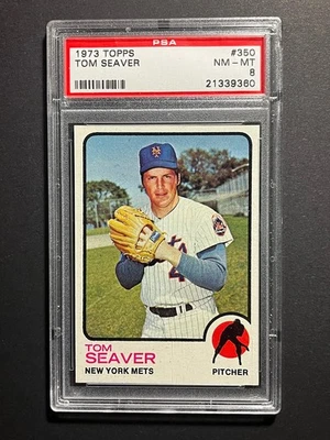 Topps #350 1973 - Tom Seaver - PSA 8 casi nuevo-como nuevo - HOF - Mets Foto 1 de 2