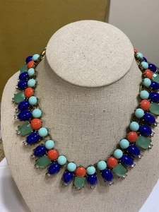 Splendida Collana Vintage Gerard YOSCA Multicolore Pietra Finta Bavaglino 18”+ - Foto 1 di 11