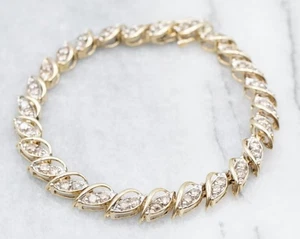 14K Yellow Gold Plated 4Ct Round Cut Lab Created Diamond Women's Tennis Bracelet - Picture 1 of 5