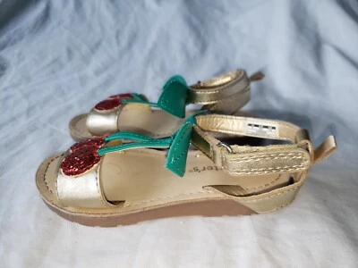 TODDLER CARTERS CHERRIE CHERRY 红色绿色金色 SPARKLE MARY JANE 凉鞋 7 — 第 1/4 张图片