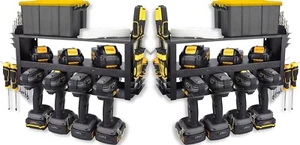 ECOMOUNT 2-Pack Power Tool Organizer & Wall Mount and Charging Station (Black) - Picture 1 of 13
