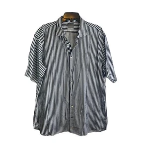 Thomas Dean Pima Cotton Short Sleeve Vertical Striped Shirt Size XXL - Picture 1 of 7