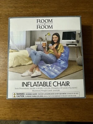 Inflatable Blow Up Chair Lounger Indoor Comfy Bubble Chair Blue Brand New In Box - Image 1 of 3