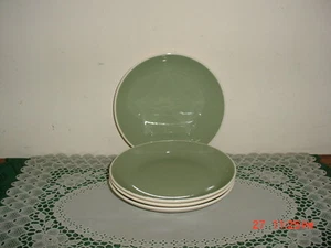 4-PIECE HARKERWARE PERSIAN KEY "SAGE GREEN" 6 1/2" BREAD PLATES/IRONSTONE/SALE-S - Picture 1 of 3