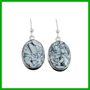 Mothers day Sale 925 Sterling Silver Pinolith Jasper Stone Wedding Drop Earrings - Picture 1 of 7