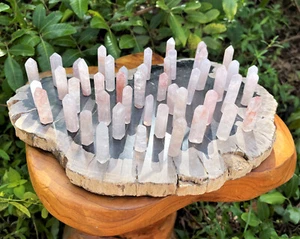 Mini Rose Quartz Point, Tiny Rose Quartz Crystal Towers (Rose Quartz Obelisk) - Picture 1 of 10