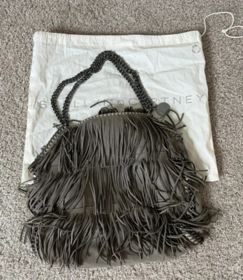 Stella McCartney Taupe Falabella Tote Shaggy Tiered Fringe Vegan Purse - Image 1 of 4