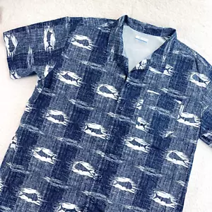 Columbia PFG Shirt Men's Size XXL Dark Blue White Sportfish Print Short Sleeve - Picture 1 of 14