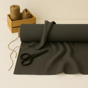 Davy’s Gray Cotton-Linen Fabric by the Yard – Linen for Apparel & Home Projects - Picture 1 of 10