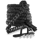 50 Foot Exercise Battle Rope with Cover and Anchor Kit - 1.5 Inch Diameter