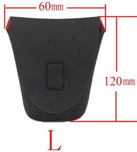 Large Camera Lens Soft Pouch Neoprene Protector Case Bag (UK) Black & Red BNIP - Picture 1 of 12