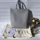 Celine Vertical Cabas 2Way Shoulder Bag Hand Bag Tote Bag Leather Gray