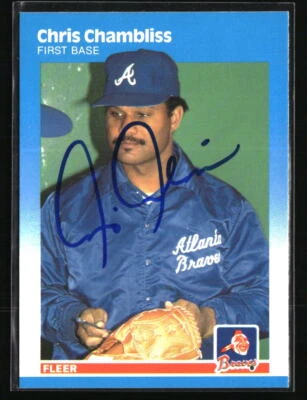 Chris Chambliss 1987 Fleer AU #513  Baseball Card - Image 1 of 2