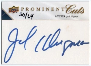 Upper Deck Prominent Cuts Cut Signatures 2009 #PC-OM Jack Klugman automático 30/64 - Imagen 1 de 1