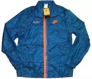 NUEVA CHAQUETA CORTAVIENTOS NIKE AIR PARA HOMBRE MOVE TO ZERO (AZUL/MELOCOTÓN) CREMALLERA COMPLETA PEQUEÑA - Imagen 1 de 3