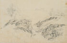 T. WEBER (1813-1875), fortress ruin in the mountains, Michaelis, 1836, pencil