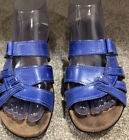 Sandales confort femme Hush chiots à enfiler cuir bleu taille 7