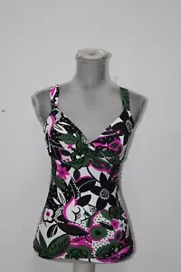 Anne Cole Women Tankini Swim Top, Green Floral, 34B/32C - Picture 1 of 6