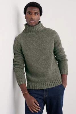 SEASALT CORNWALL Seasalt Men's Regular Men's Foresting Lambswool Jumper Balsam