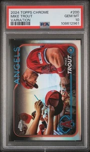2024 Topps Chrome Mike Trout #200 Variation PSA 10 - Picture 1 of 2